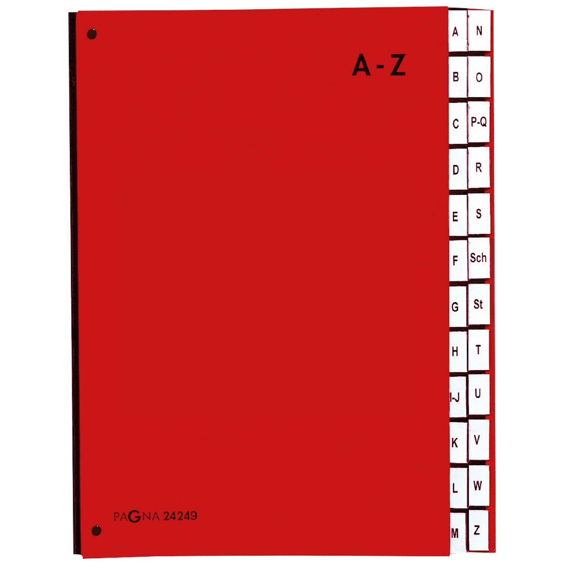 Pultordner DIN A4 A-Z 24Fächer Polypropylen rt