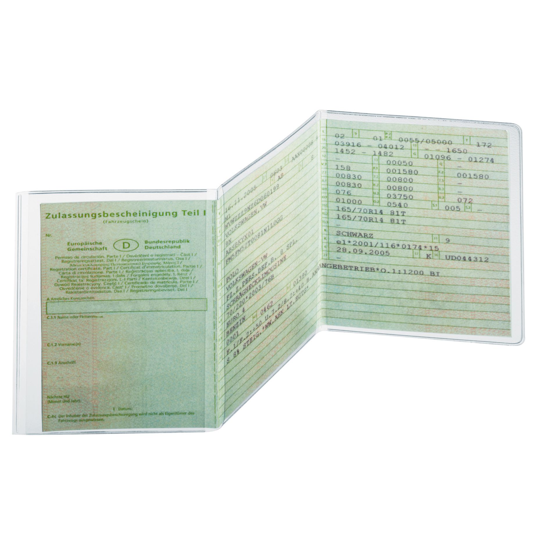 Ausweishülle 210x105mm Polypropylen transparent