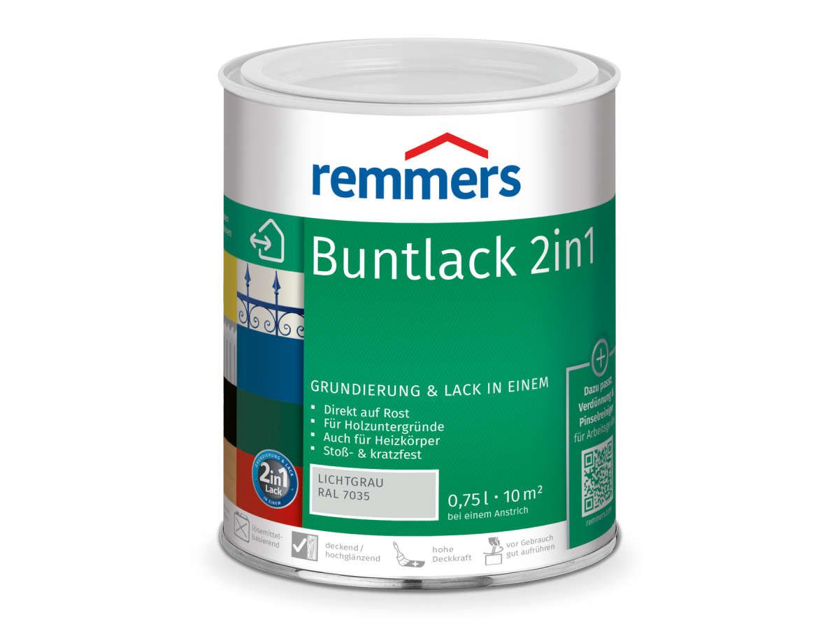 Buntlack 2in1 lichtgrau (RAL 7035) 0.75 l