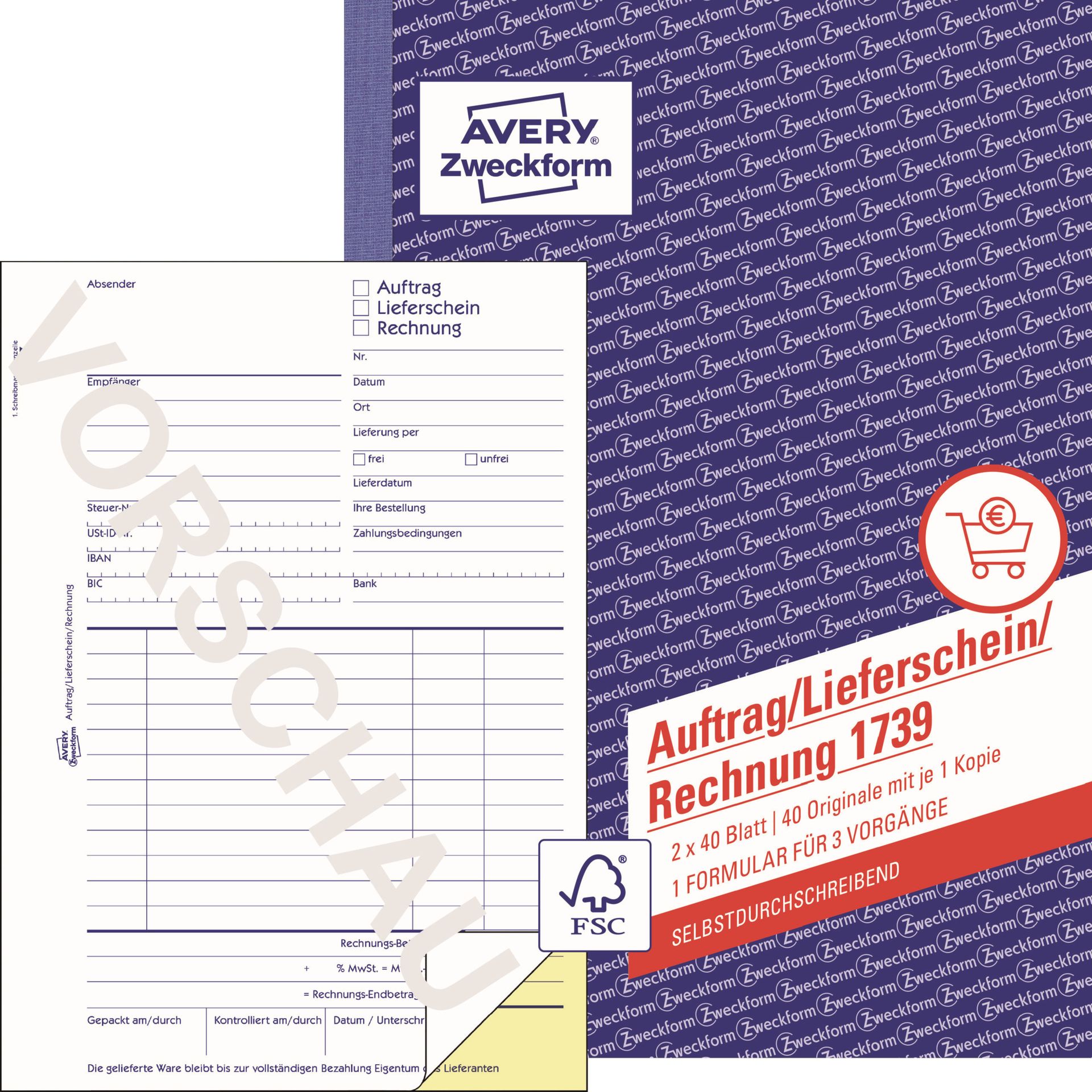 Auftragsformular DIN A5 2x40Blatt