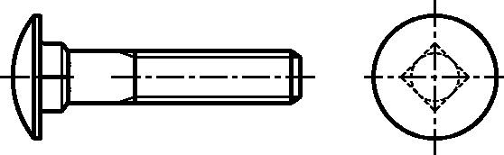 Flachrundschrauben mit Vierkantansatz 8.8 o.Mu DIN 603 M 12x25 galv. verzinkt gelb chromatiert
