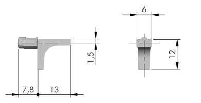 TOPFORM Bodenträger K-LINE - 1 Zapfen - Ø 5 mm