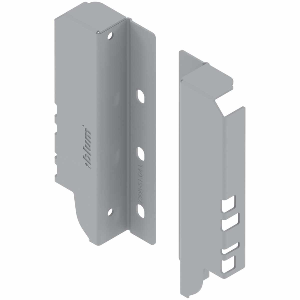 TANDEMBOX Holzrückwandhalter, Höhe B (160 mm), links/rechts, R9006 weißaluminium