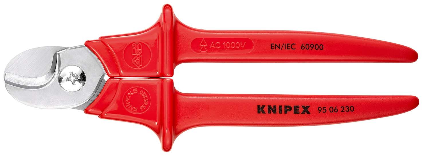 KNIPEX Kabelschere Griffe mit Kunststoff umspritzt isoliert,
