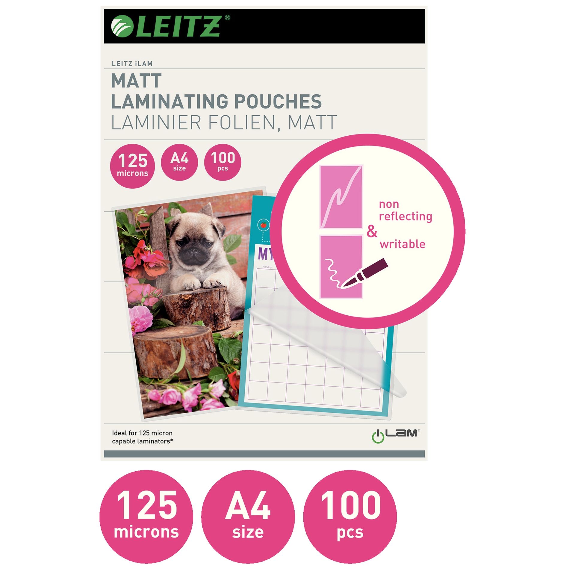Folientasche 125mic A4 seidenmatt 100 St./Pack.