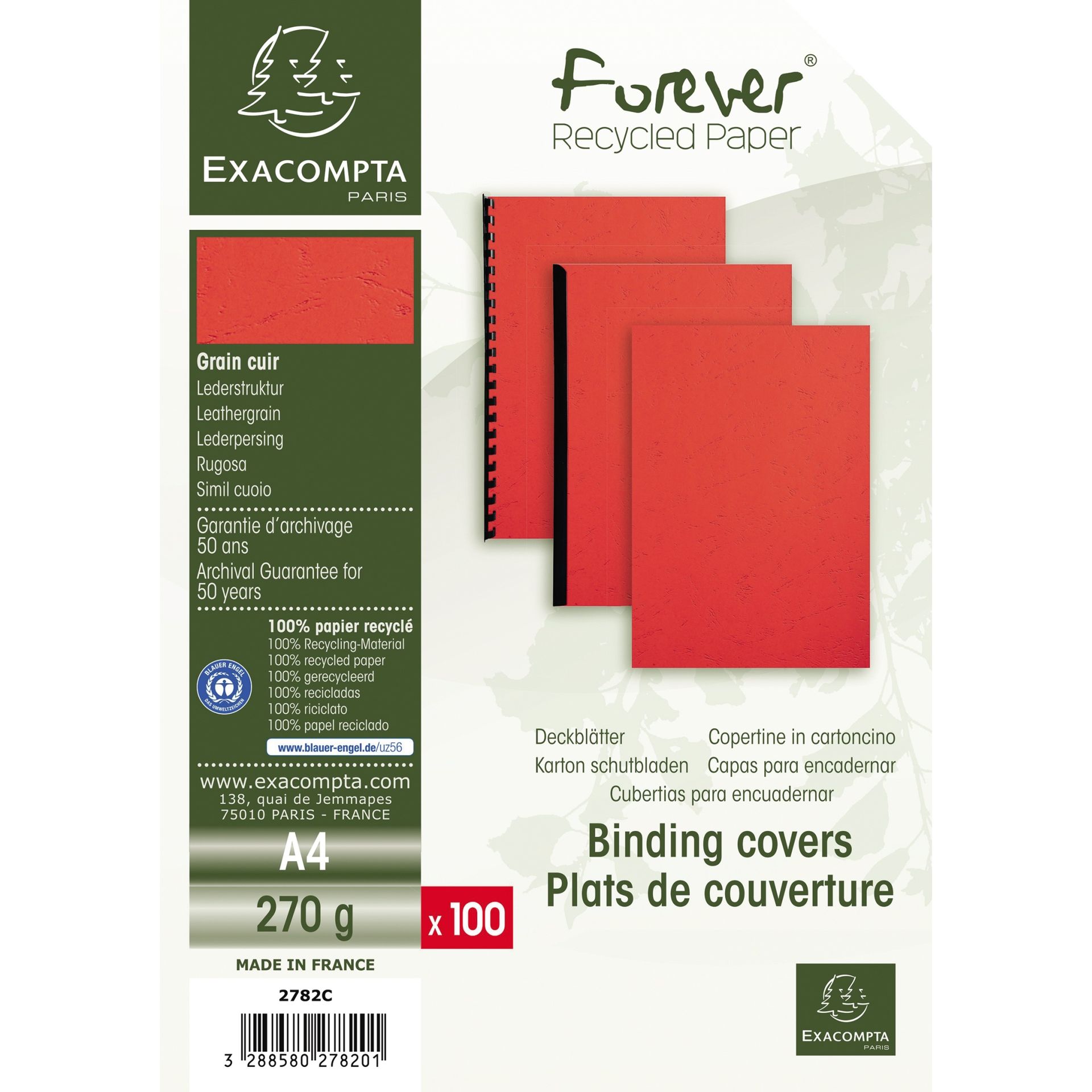 Einbanddeckel Evercover A4 rot 100St.