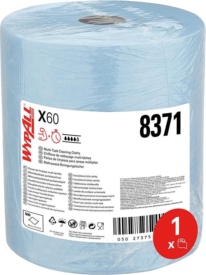 WYPALL X60 Wischtücher 31x38cm hellblau 500 Bl.