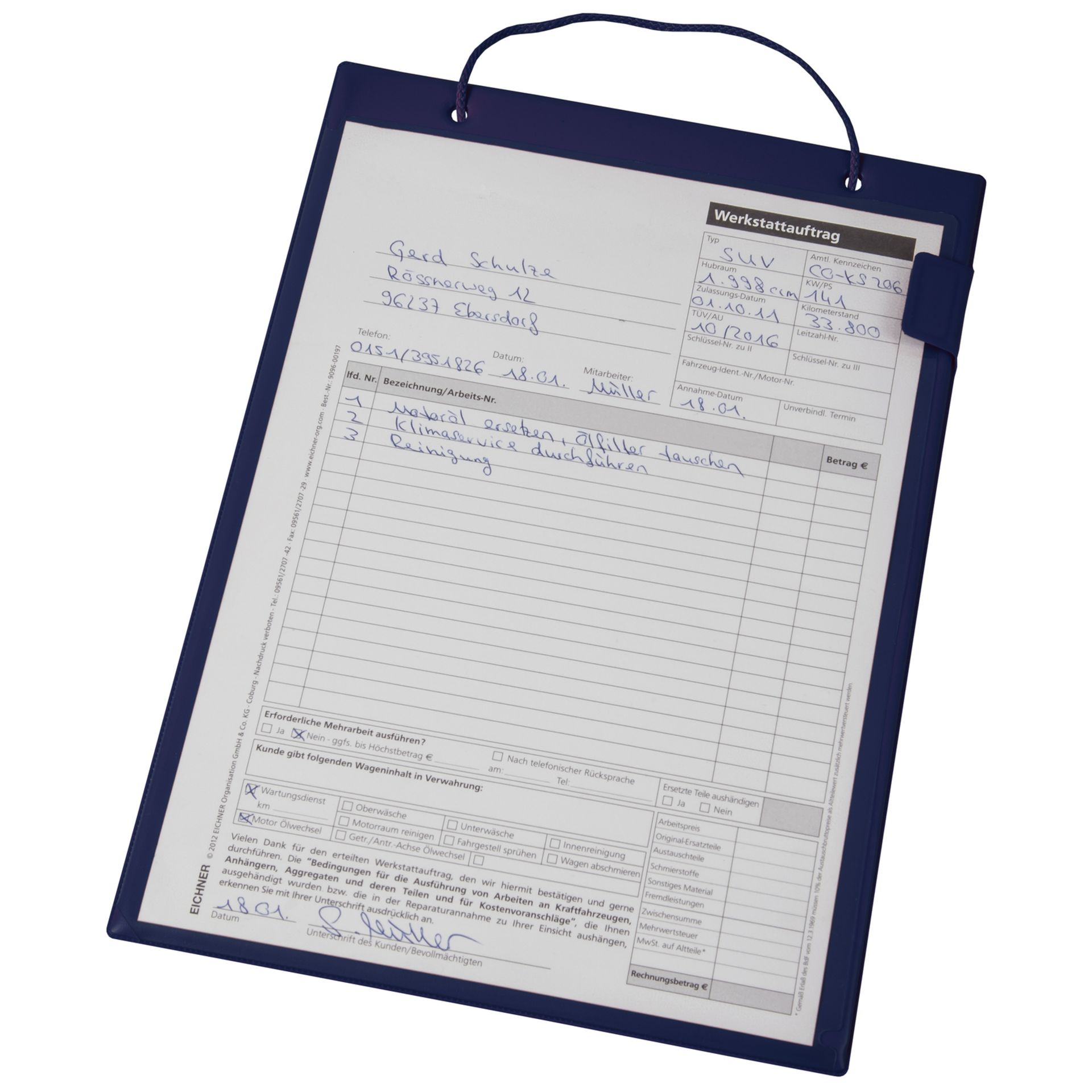 Auftragstasche Basic A4 bl