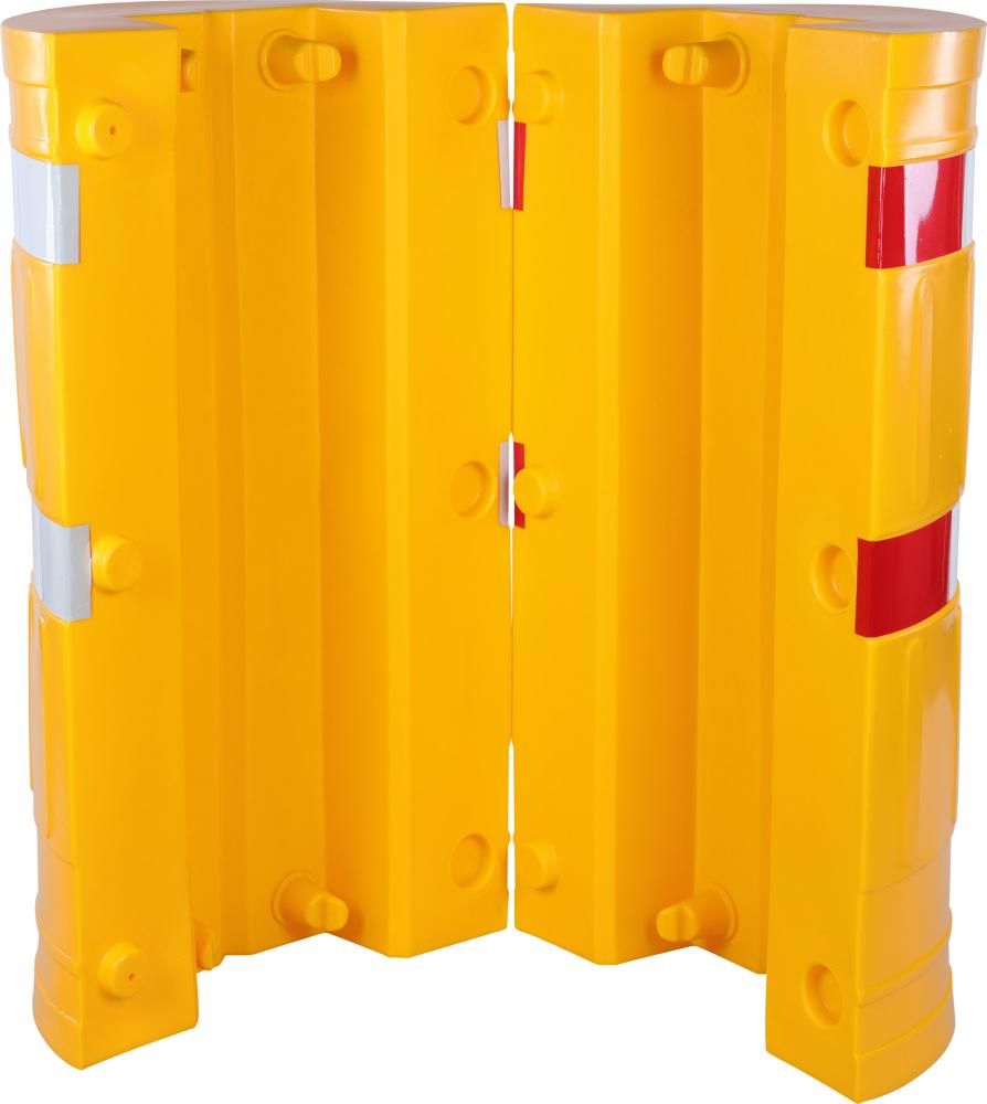 Säulenschutz D620 mm für Pfosten B210xT210 mm gelb mit Warnmarkierung Dancop