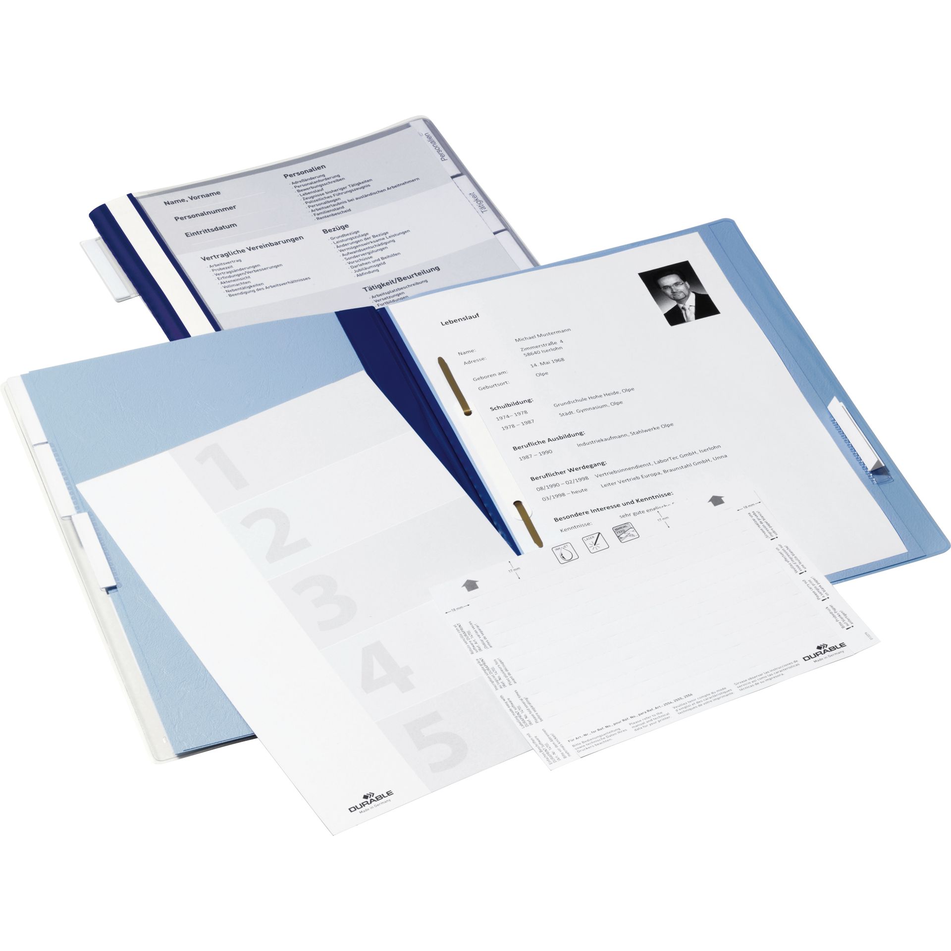 Personalhefter DIN A4 5fach Unterteilung blau