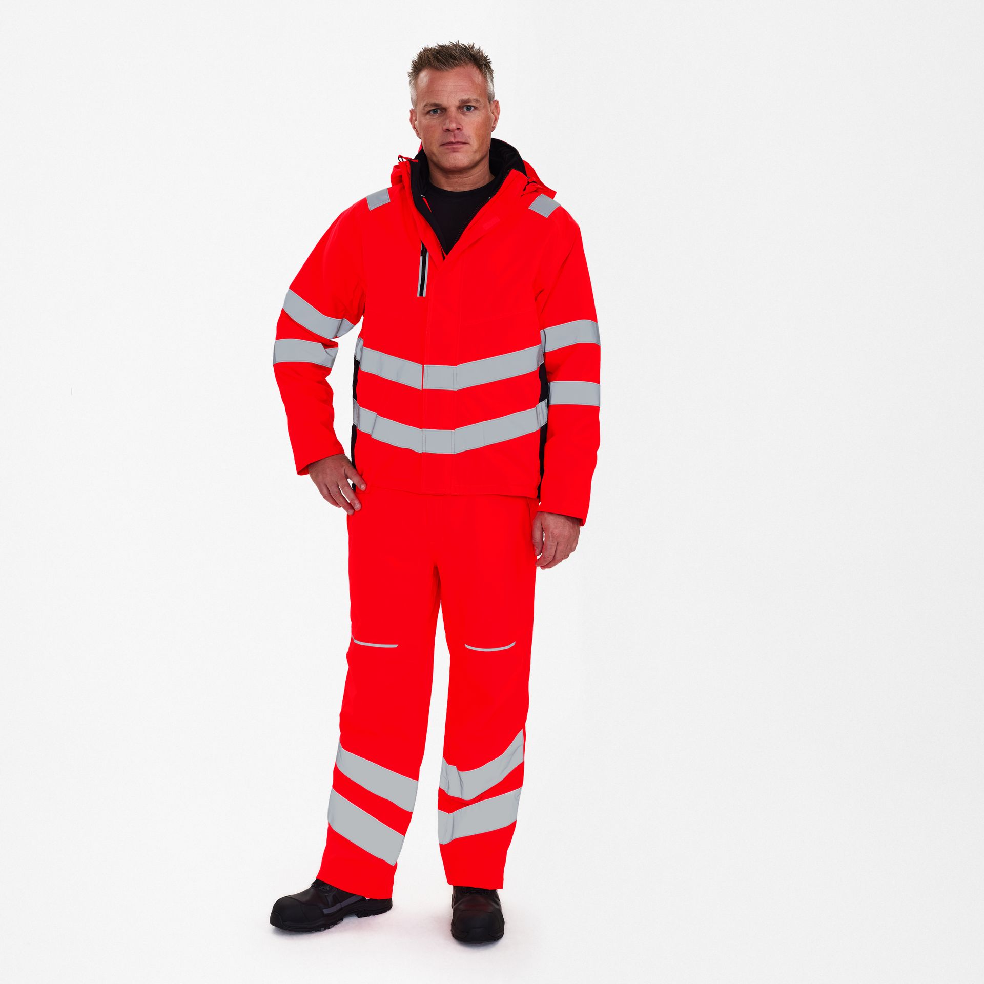 Safety Winterjacke Rot/Schwarz, Gr. XL