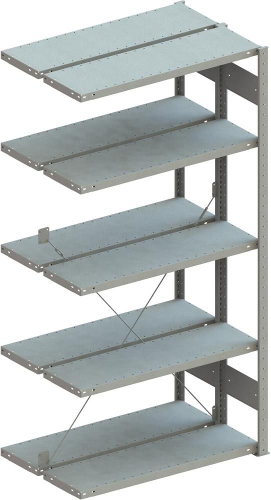 Doppel-Steckregal CLIP B1000xT2x300xH2000 mm Anbaufeld 2x5 Böden vzk Fachlast 100kg META