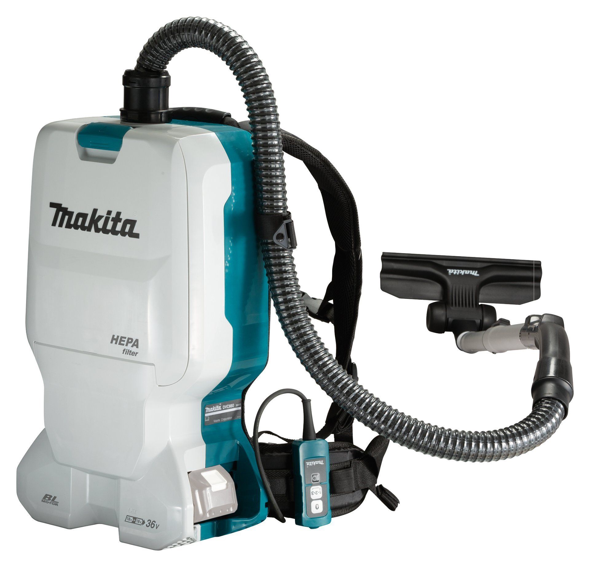 Makita Akku-Rucksackstaubsauger DVC660Z 2x18V