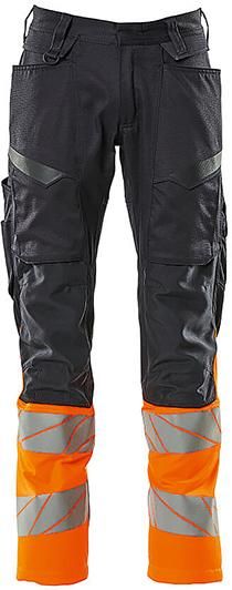 Hose mit Knietaschen, schwarzblau/warnorange, 76C46 Mascot