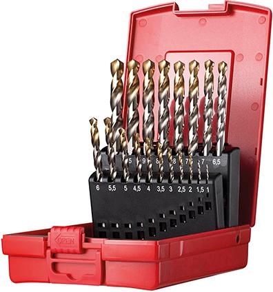 DORMER Spiralbohrer-Satz A002 Box 118° N 4xD 19-teilig TiN-Tip A0952010,5mm-steigend 1-10mm