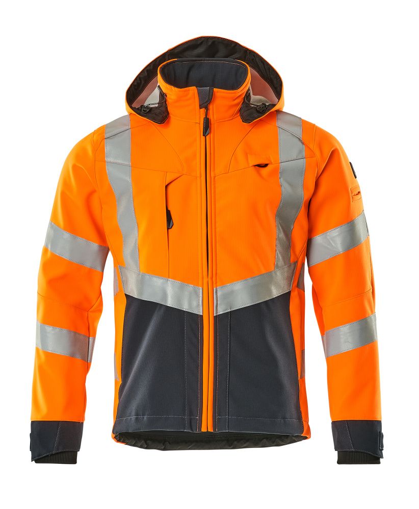 Softshell Jacke MASCOT® Blackpool Hi-vis Orange/Schwarzblau, 2XL