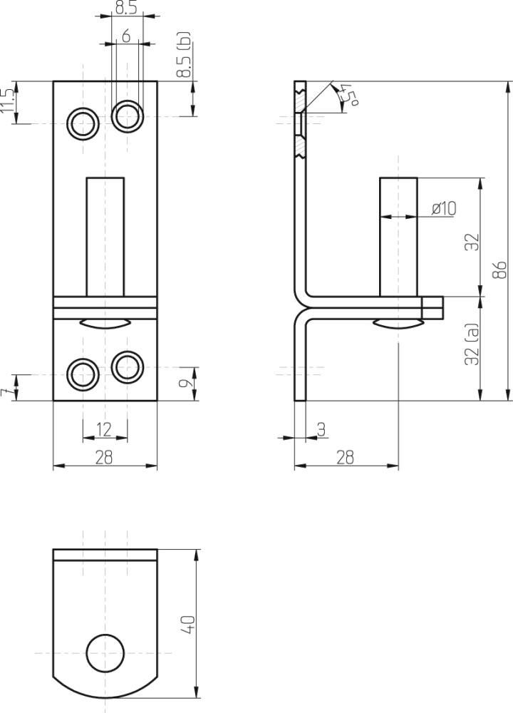 Aufschraub-Haken DII D10 mm hell verz./weit