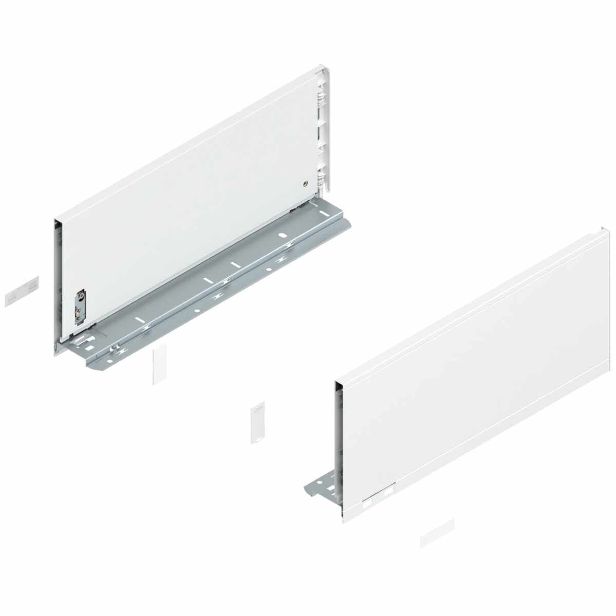 LEGRABOX Zarge, Höhe C (177 mm), NL=400 mm, links/rechts, für LEGRABOX pure, seidenweiß matt