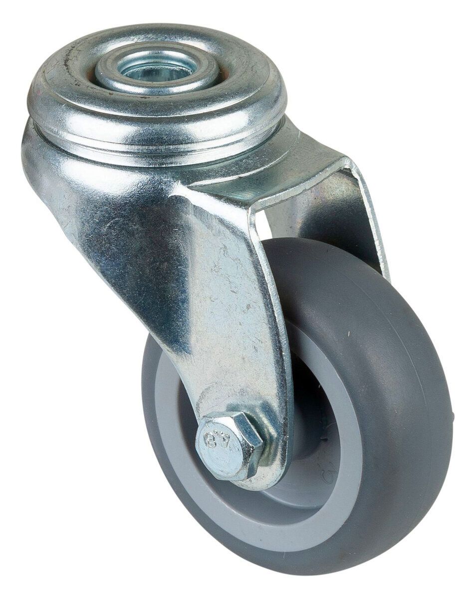 Lenkrolle Gummi 50 mm Grau mit RL.