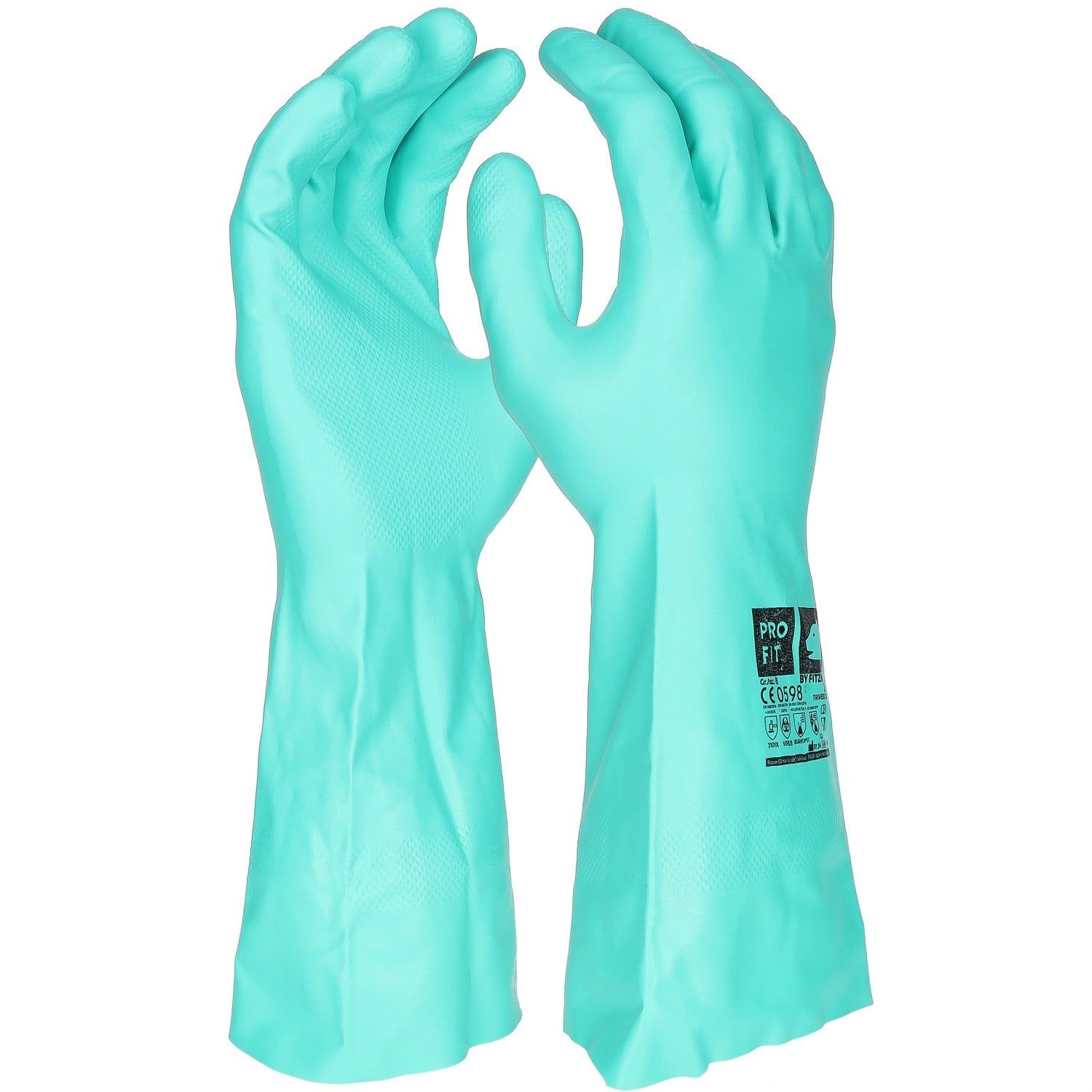 Nitril Chemikalienschutzhandschuhe"Trivex", 33 cm, grün 10