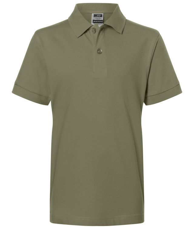 Classic Polo Junior Hochwertiges Polohemd mit Armbündchen braun/grün/oliv, Gr. S
