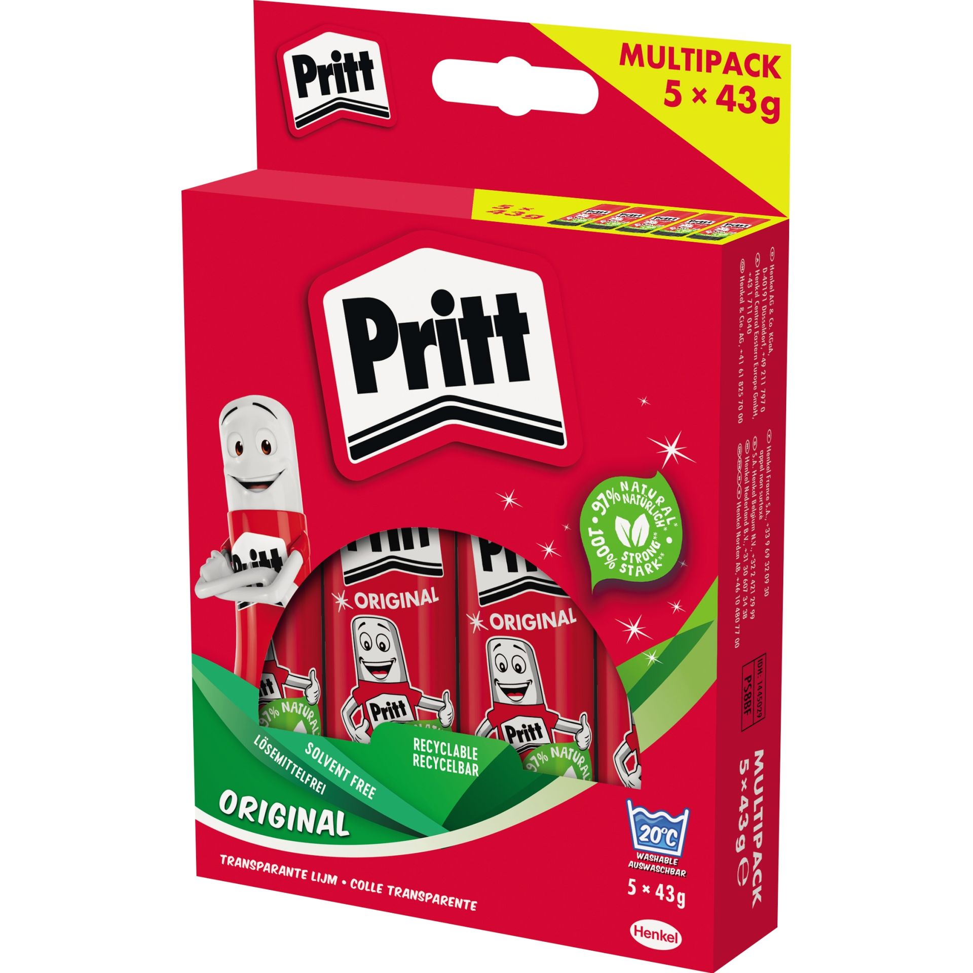 Klebestift 43g Kunststoffhülse 5 St./Pack.