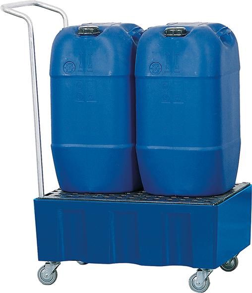 Auffangwanne PE 60 l m. Rollen u. PE-Giro ASECOS