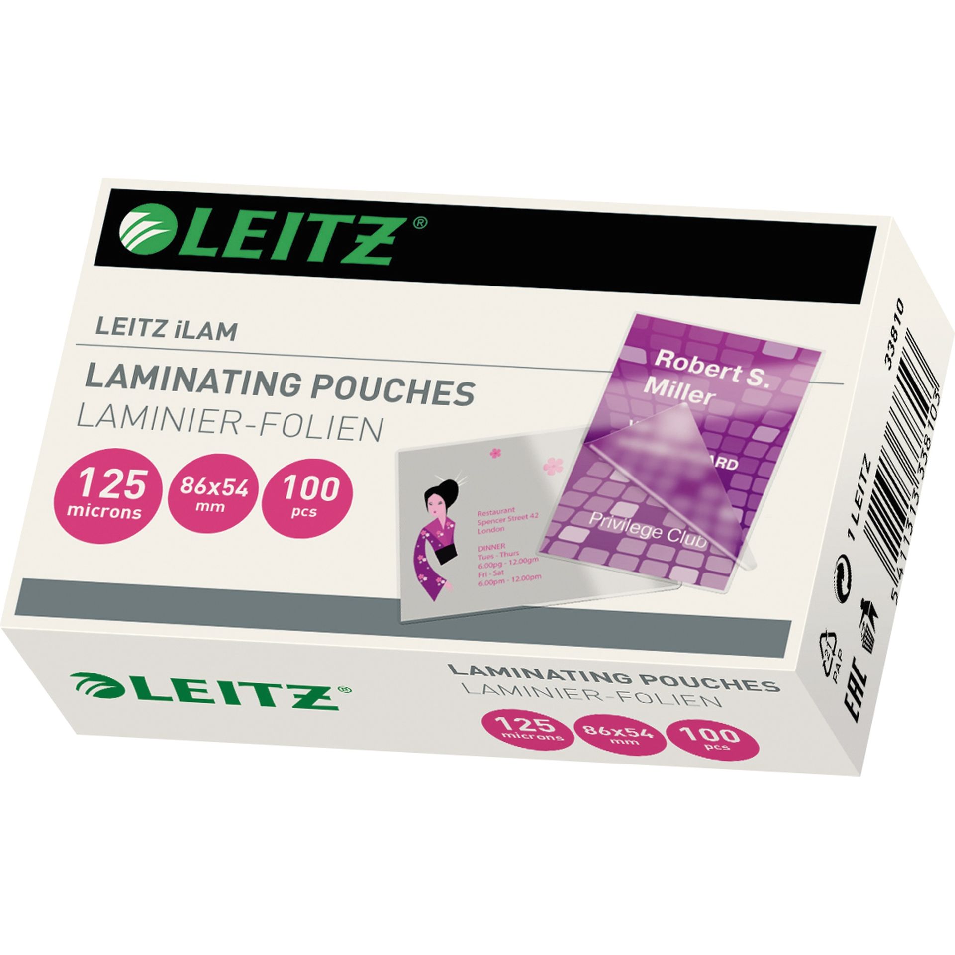 Folientasche 86x54mm 125mic 100 St./Pack.