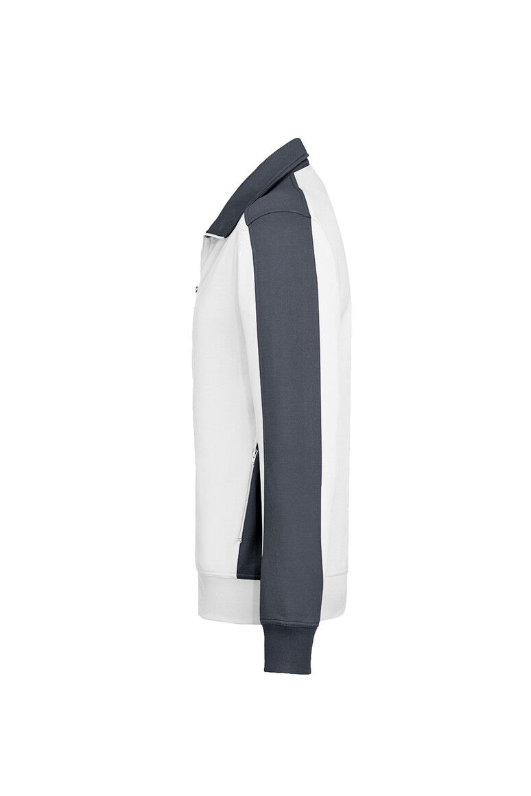 HAKRO Sweatjacke Contrast MIKRALINAR® weiß/anthrazit, XS
