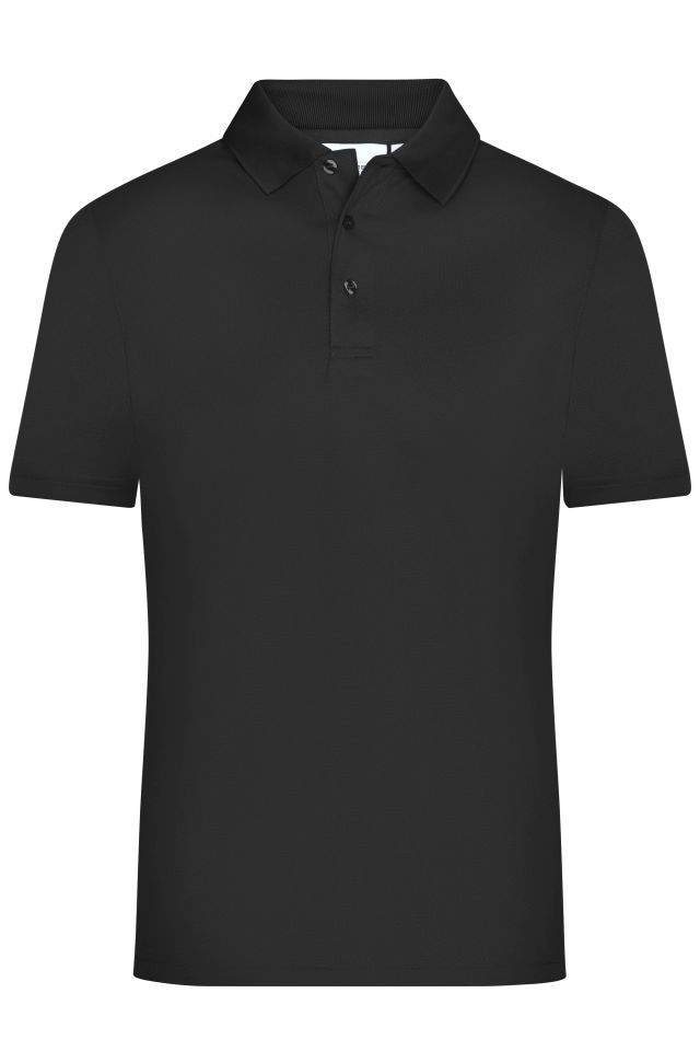 Men's Active Polo Polo aus Funktions-Polyester für Promotion, Sport und Freizeit schwarz, Gr. S