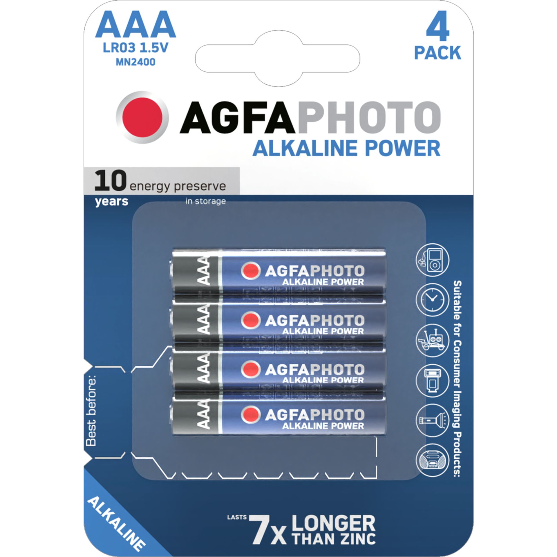 Batterie LR03 Micro AAA 1.5V 4 St./Pack.