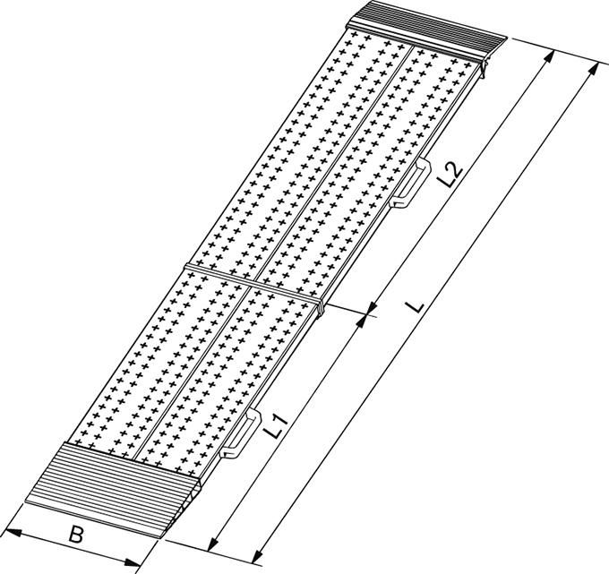 Verladeschiene-Aluminium L2000xB400 mm faltbar Tragkraft 400kg/Paar
