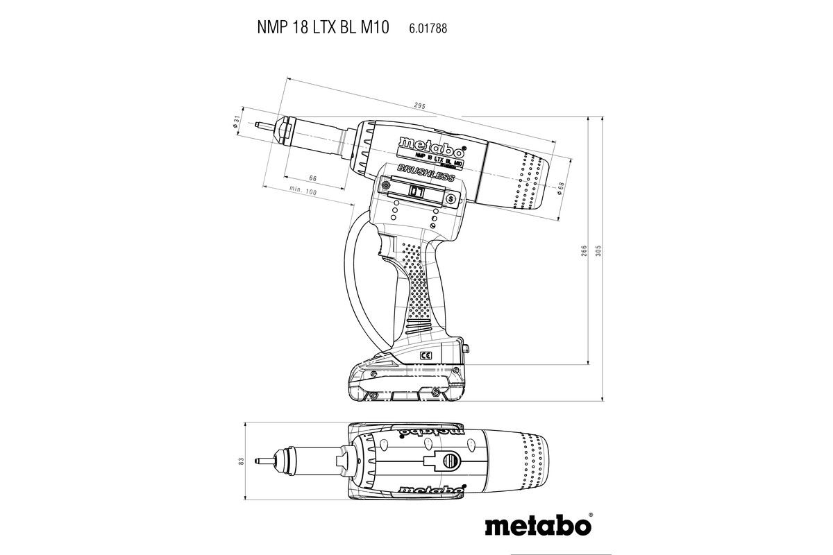 Akku-Nietmutternpis. soloNMP 18 LTX BL M10 Metabo ohne Akku ohne Ladegerät metaBOX