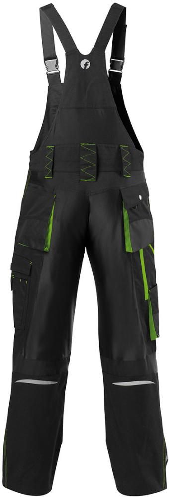 FORTIS H-Latzhose 24, schw./limegreen, Gr. 48