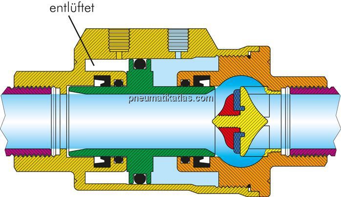 Sperrventil, doppeltwirkend, G 3/8", Messing