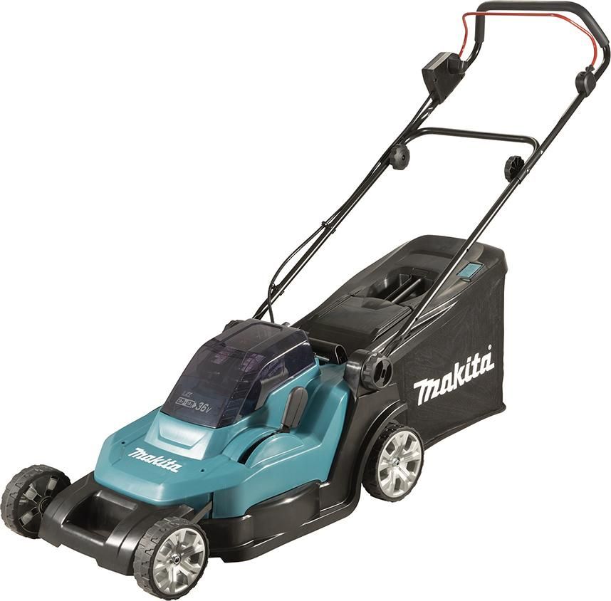 Akku Rasenmäher DLM432PT2 Makita 2x18,0 V 5,0 Ah Ladegerät DC18RD Karton