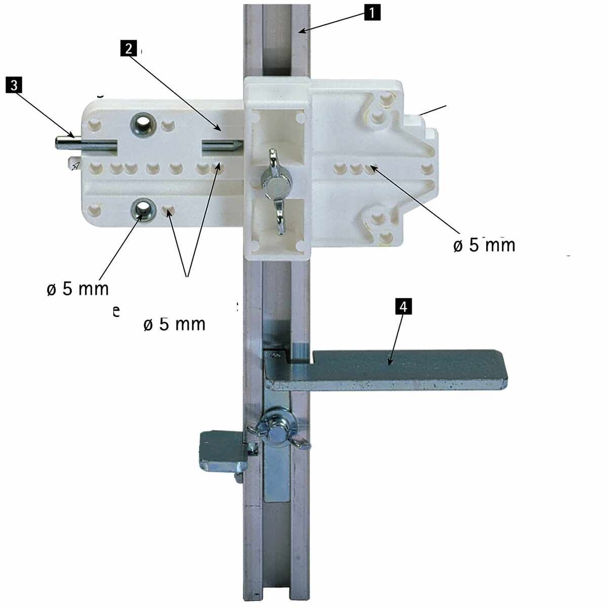 Schiene 2000 mm mit 2 Anschlägen (fester und verst