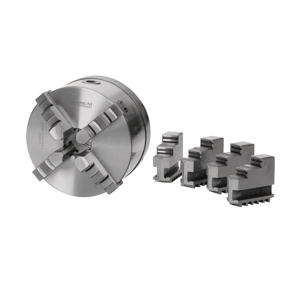OPTIMUM Vierbacken-Drehfutter Guss Camlock, zentrisch spannend Optimum Ø 160 mm DIN ISO 702-2 Nr. 4
