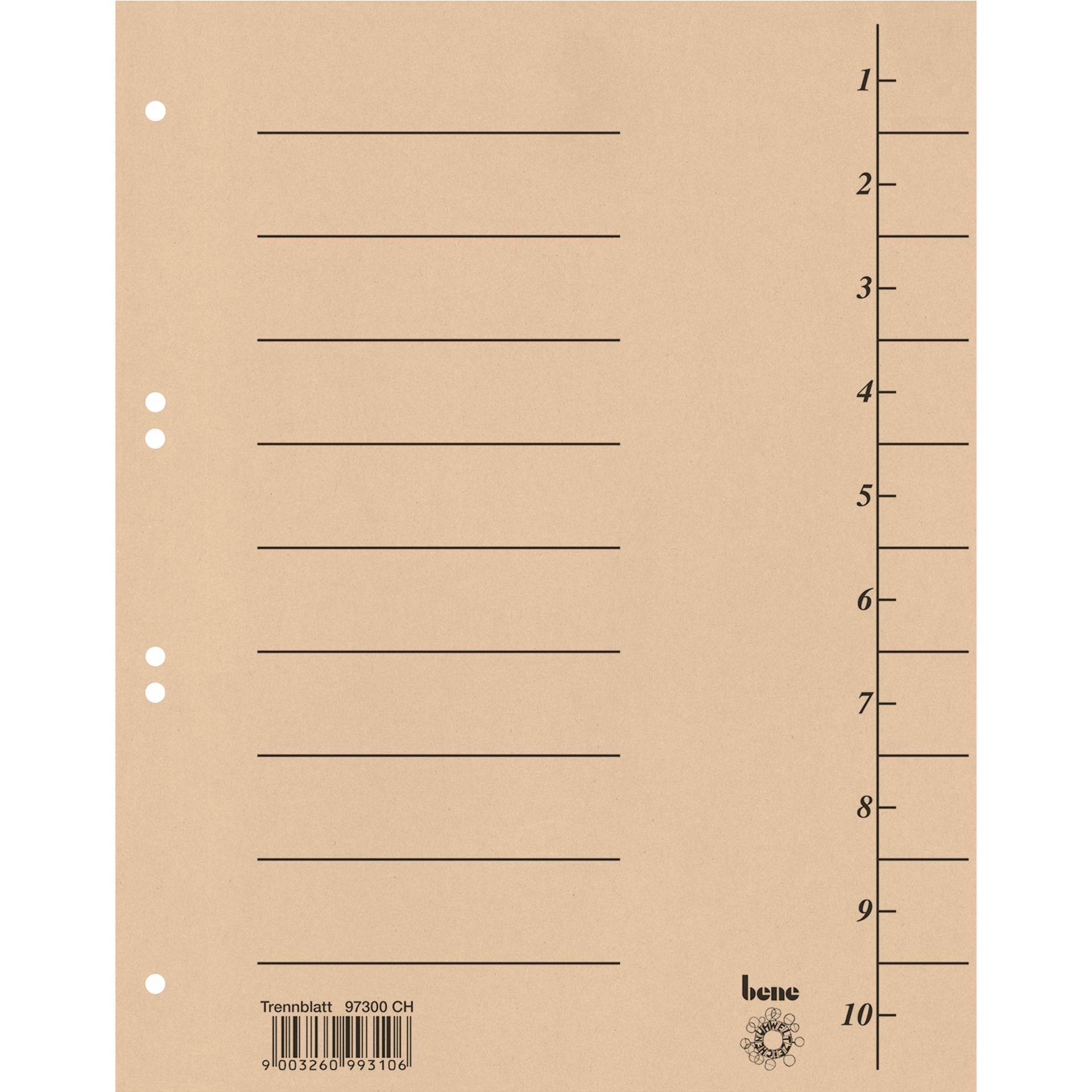 Trennblatt A4 Karton chamois 100 St./Pack.