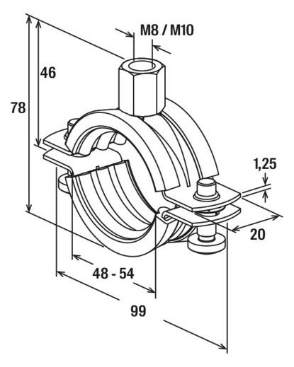 FISCHER Rohrschelle FRS 48-54 M8/M10
