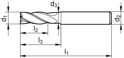 Schaftfräser VHM-HPC 3,0mm Z3 HA ta-C FORMAT