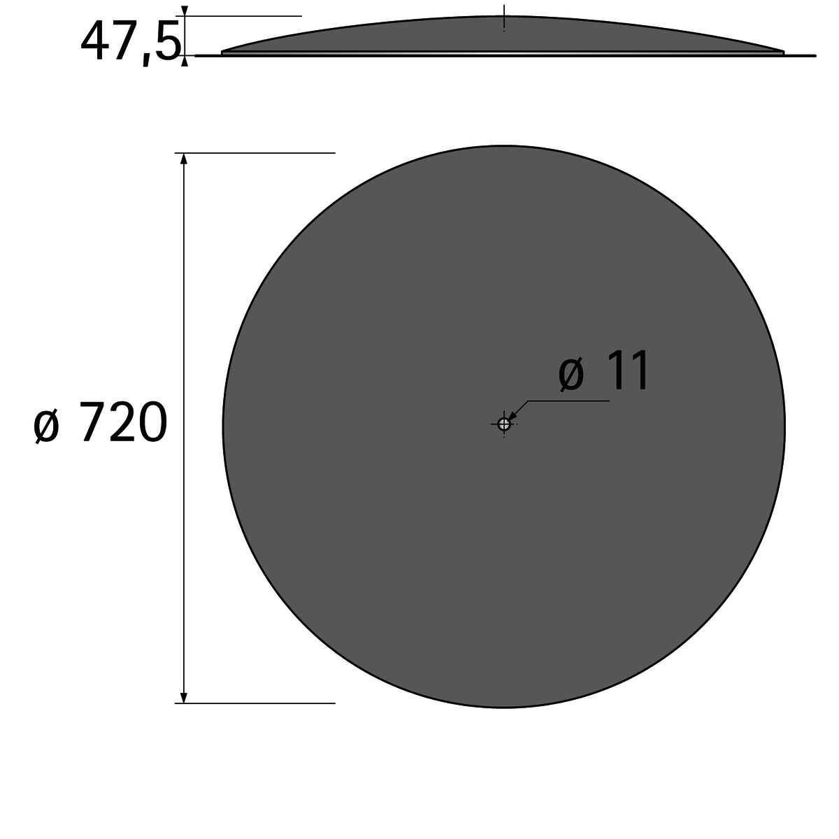 Grundplatte ø 720 mm