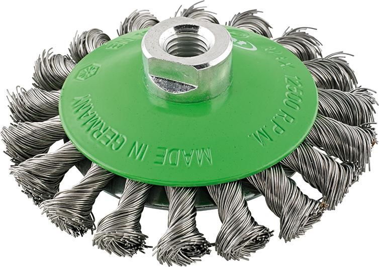 Kegelbürste rostfrei M14 gezopft 115x0,5mm FORMAT