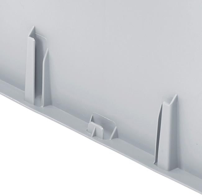Eurobehälter B800xT600xH120 mm grau basicline plus Wände geschlossen