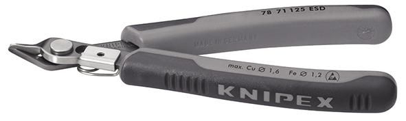 Seitenschneider Elektronik ESD brüniert mit Drahtklemme 125mm KNIPEX