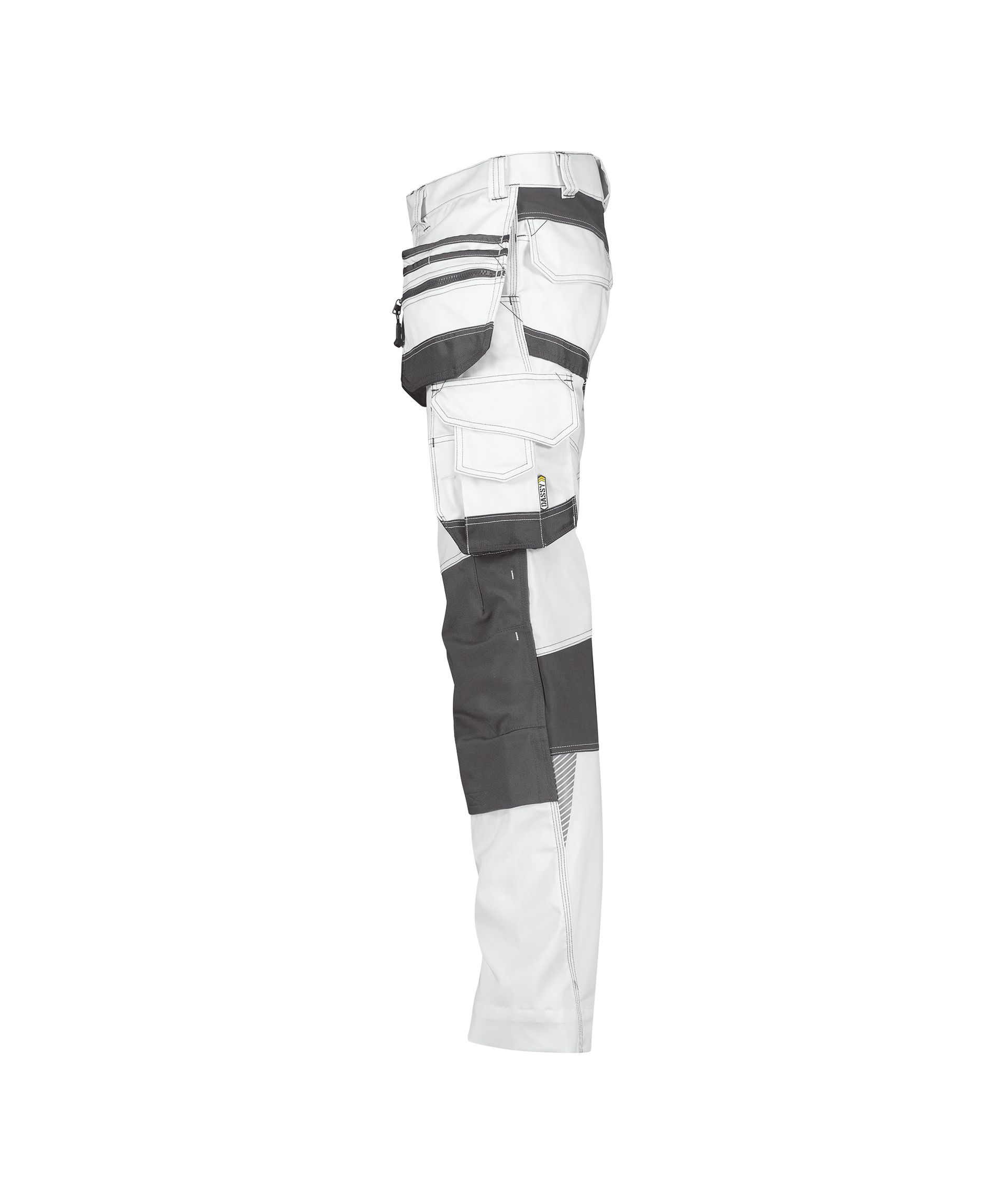 DASSY® Flux Painters - Stretch-Malerhose mit Holstertaschen und Kniepolstertaschen - weiß/anthrazitgrau, Gr. 54