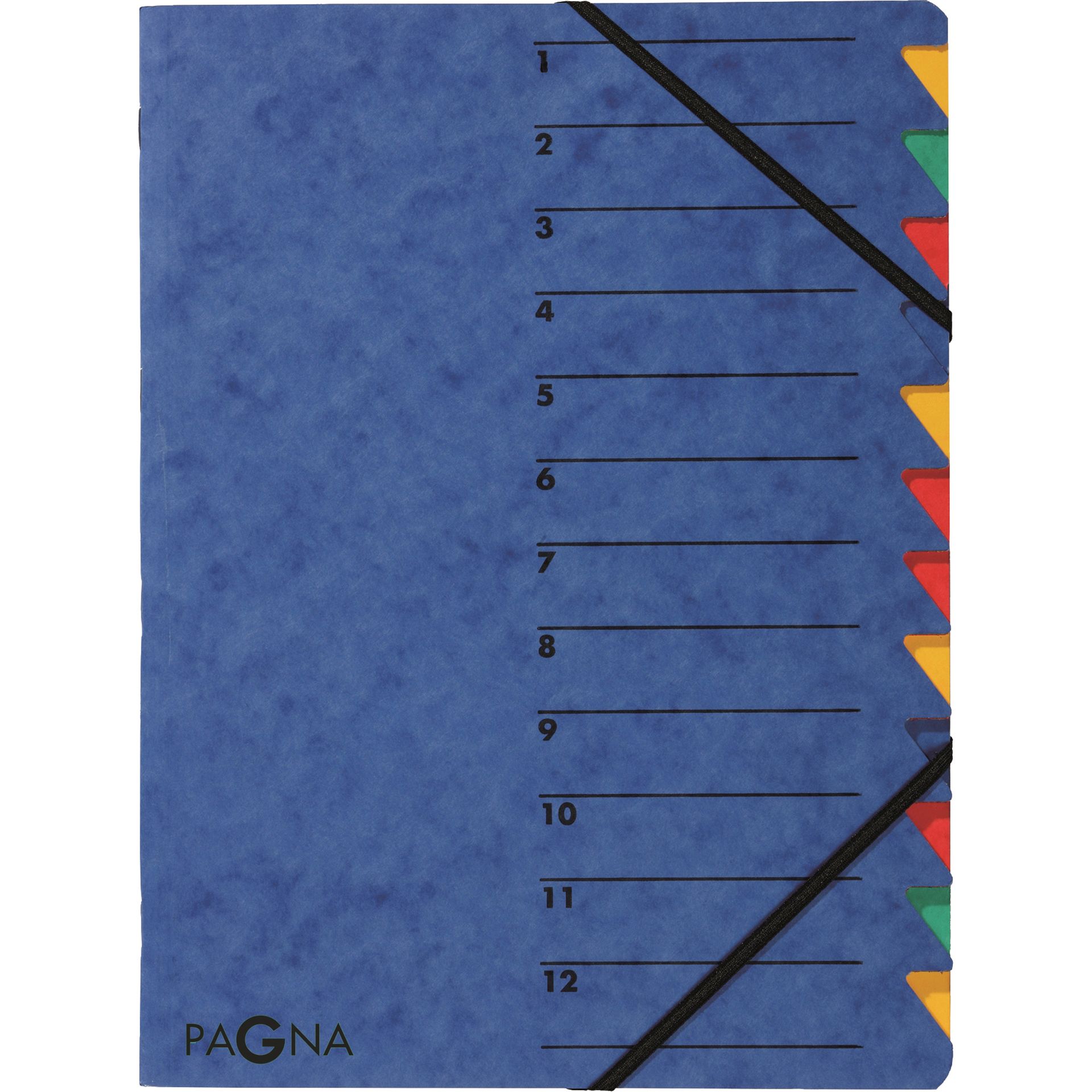 Ordnungsmappe EASY DIN A4 12Fächer Pressspan blau