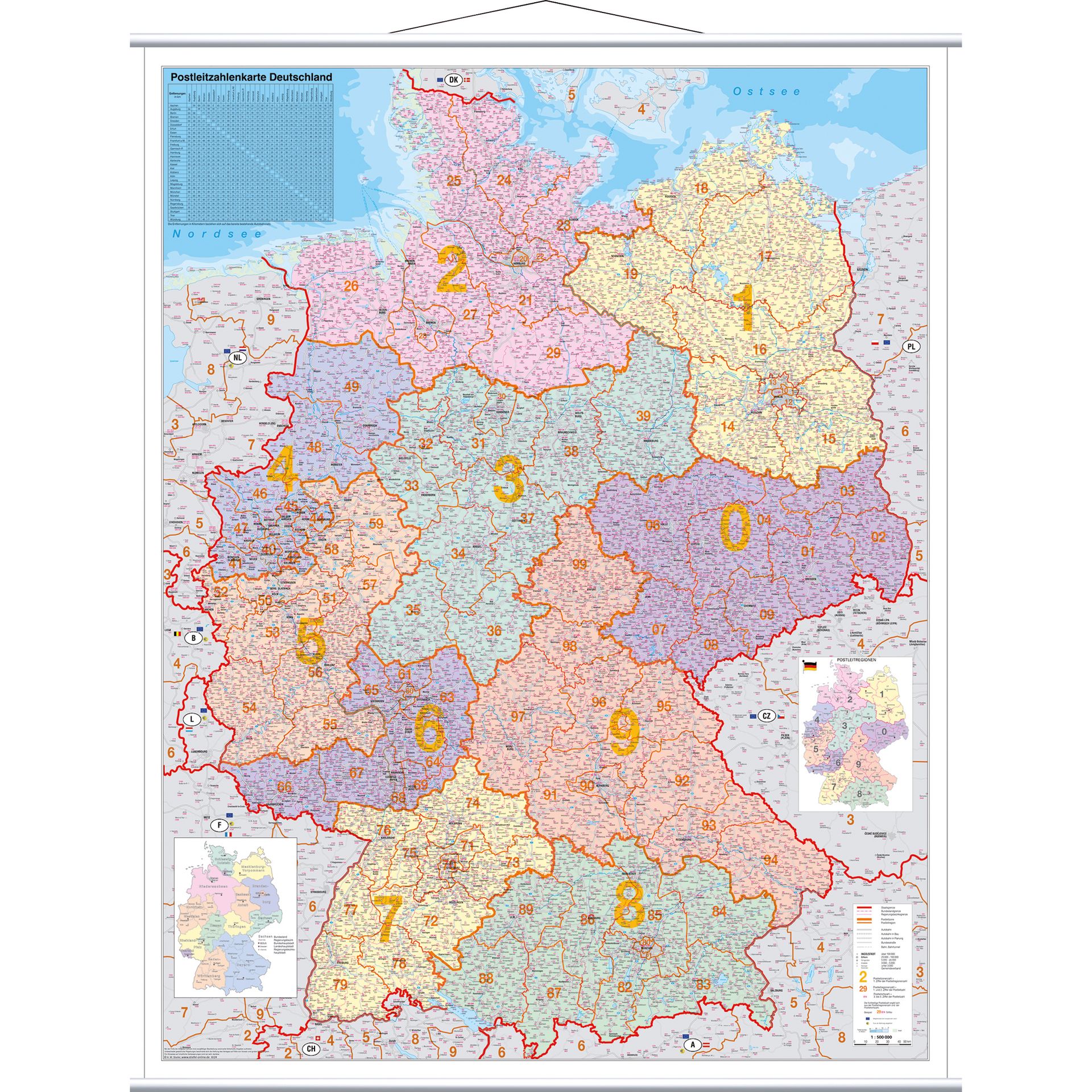 Kartentafel PLZ 137x97cm laminiert