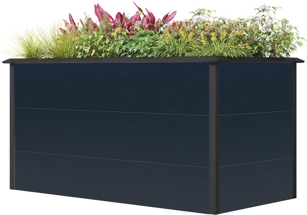 EVA Metall-Hochbeet 150 x 75 x 77 cm, Stahl mit Schneckenschutzkante ANTHRAZIT verz.