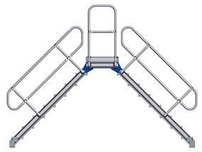 Überstieg 45G 5 Stufen 600 mm breit Höhe 0,95 m ZARGES